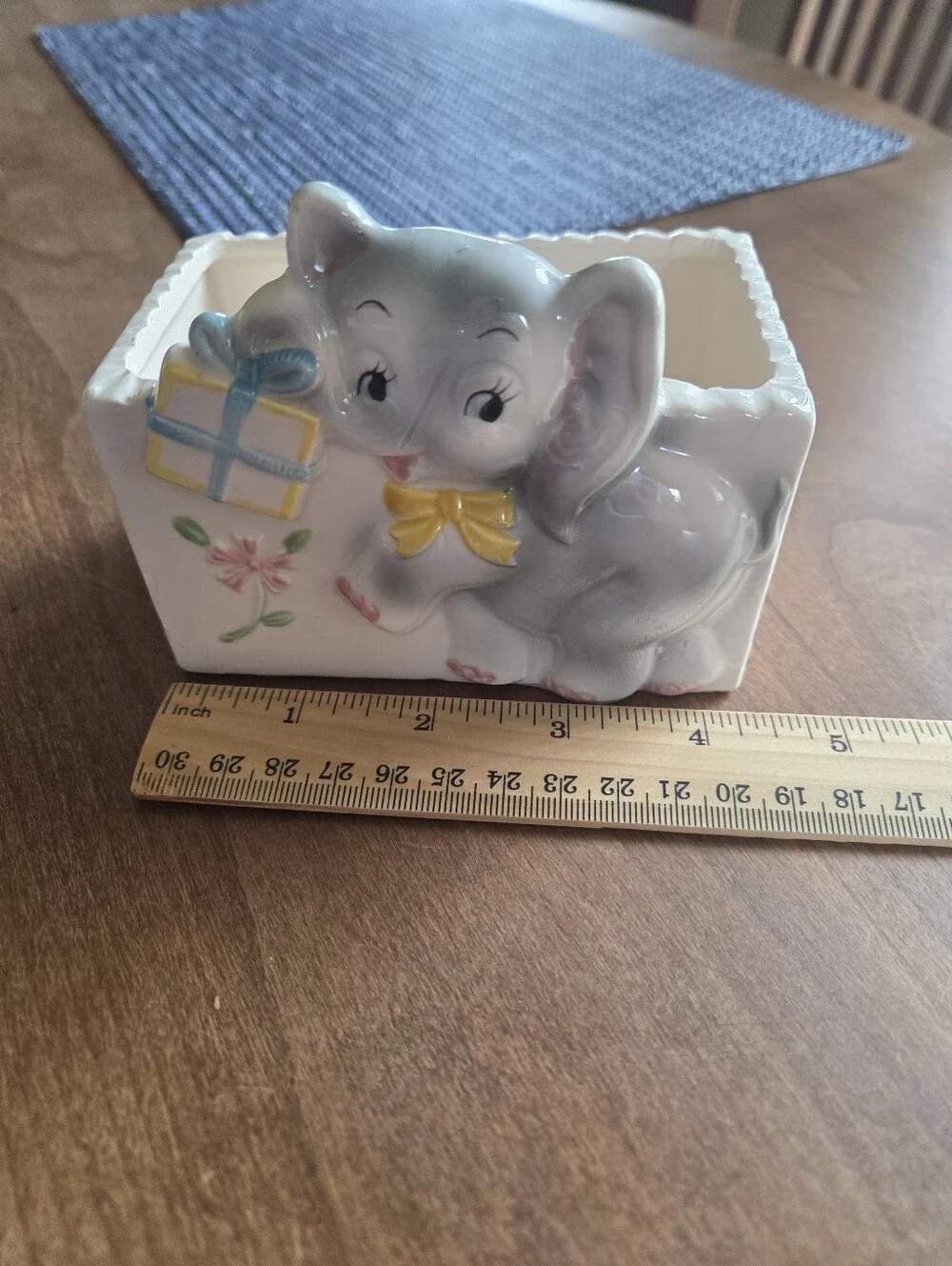 Vintage Made In Japan Ceramic Baby Elephant Flower Container